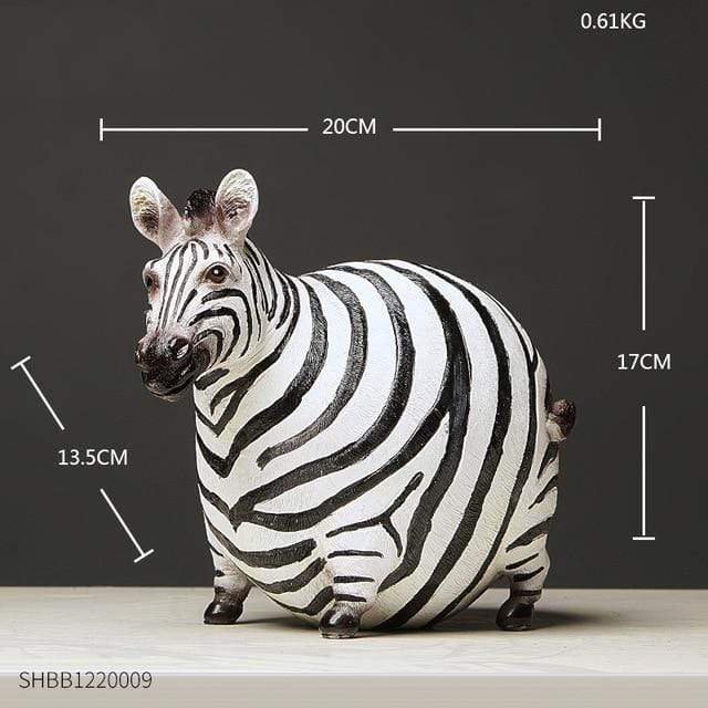 Fat Zebra Statue catching design Figurine Figurines spark zebra