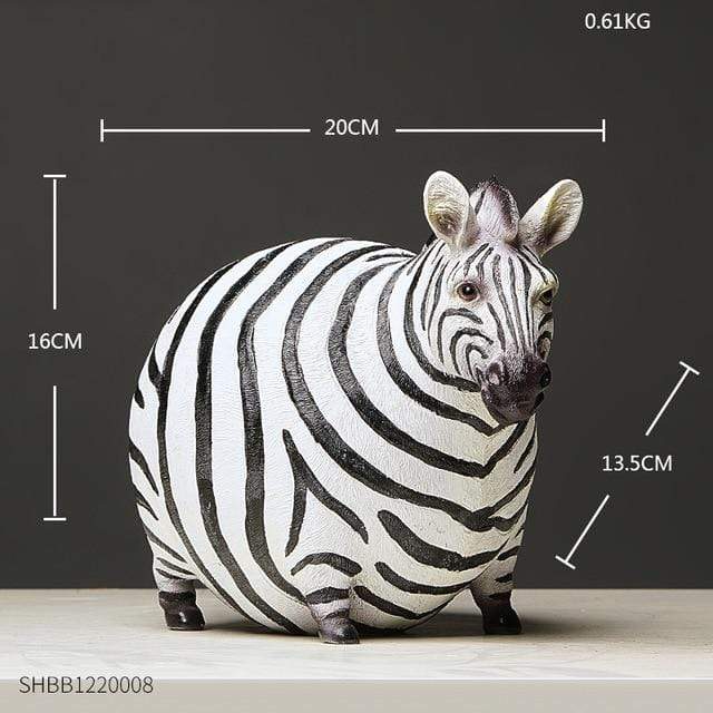 Fat Zebra Statue catching design Figurine Figurines spark zebra