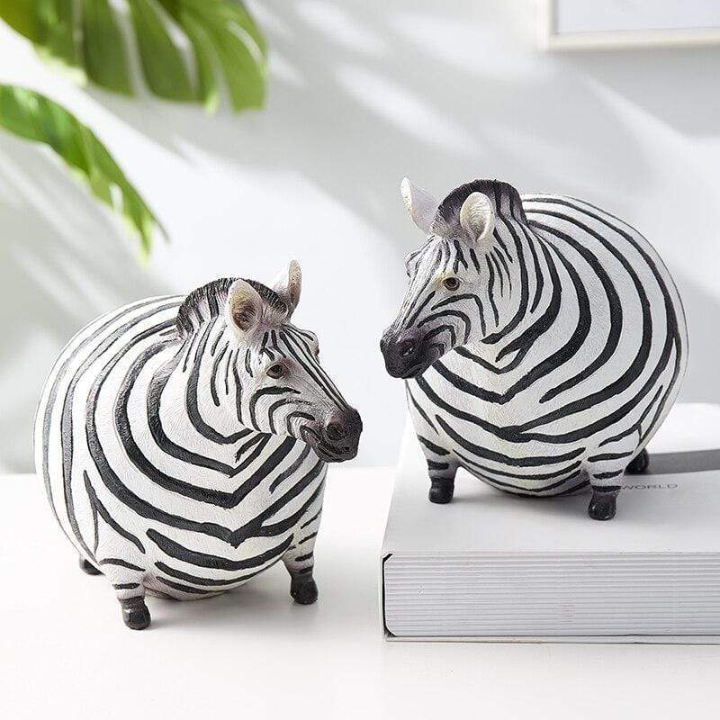 Fat Zebra Statue catching design Figurine Figurines spark zebra