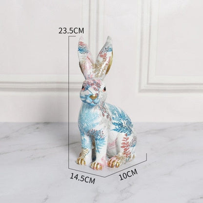 Floral Easter Rabbit Figurine