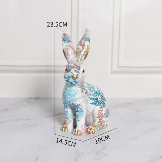 Floral Easter Rabbit Figurine