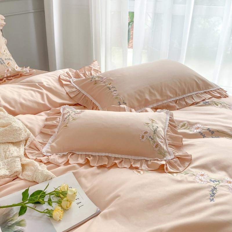 Floral Embroidery Egyptian Cotton Bedding Set Duvet Covers & Sets