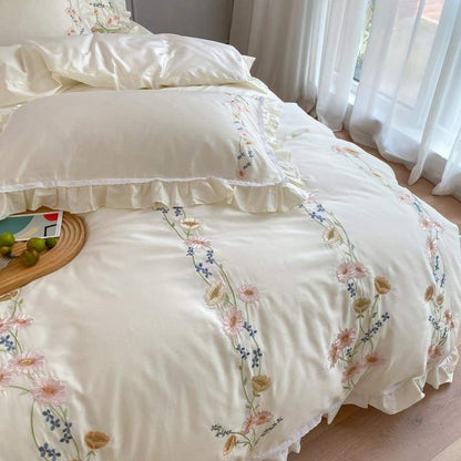 Floral Embroidery Egyptian Cotton Bedding Set Duvet Covers & Sets