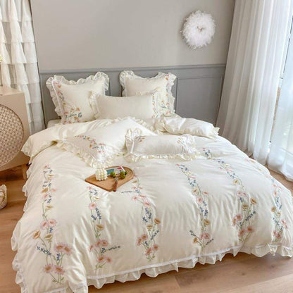 Floral Embroidery Egyptian Cotton Bedding Set Duvet Covers & Sets