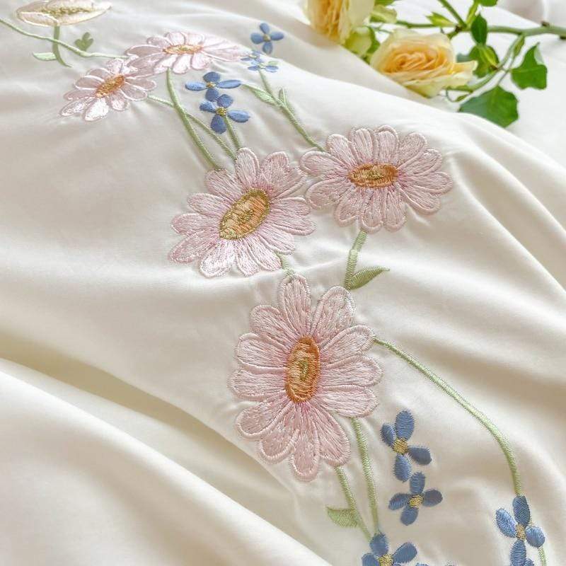 Floral Embroidery Egyptian Cotton Bedding Set Duvet Covers & Sets