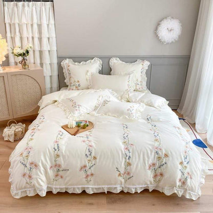 Floral Embroidery Egyptian Cotton Bedding Set Duvet Covers & Sets