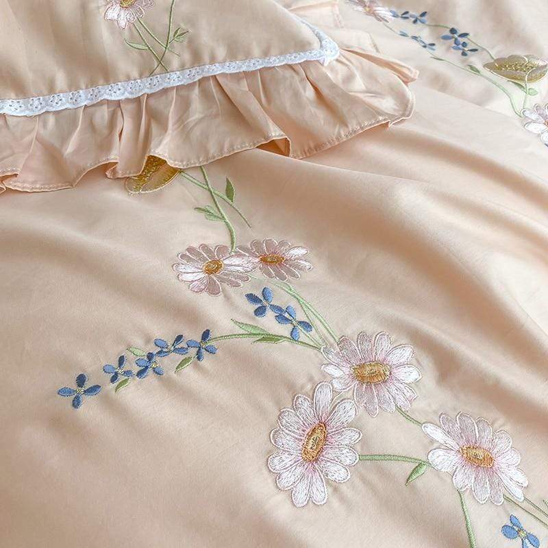 Floral Embroidery Egyptian Cotton Bedding Set Duvet Covers & Sets