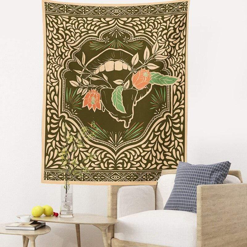 Floral Mouth Tapestry