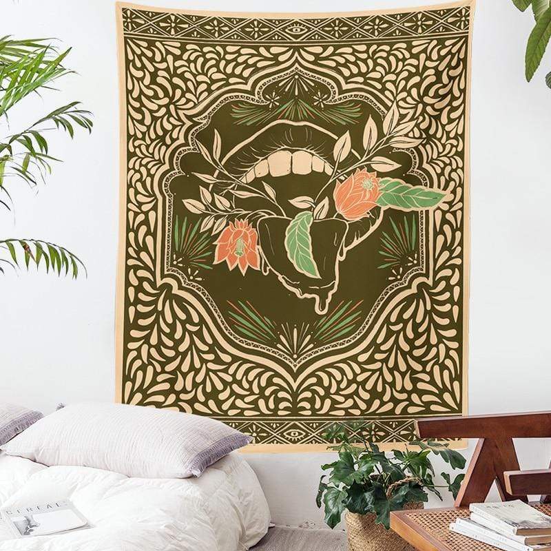 Floral Mouth Tapestry