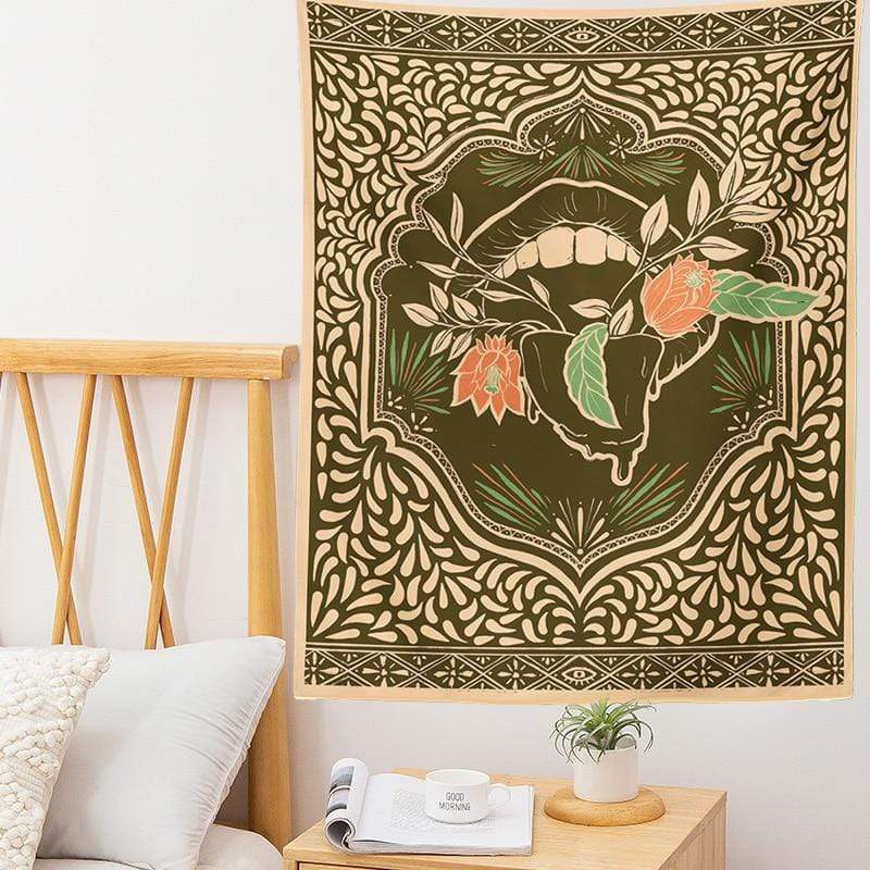 Floral Mouth Tapestry