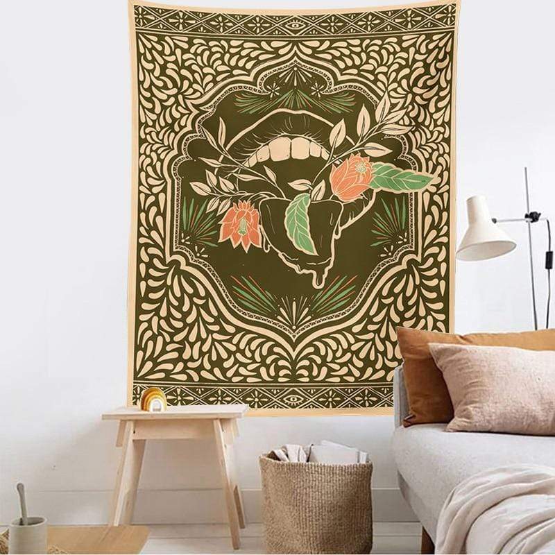 Floral Mouth Tapestry