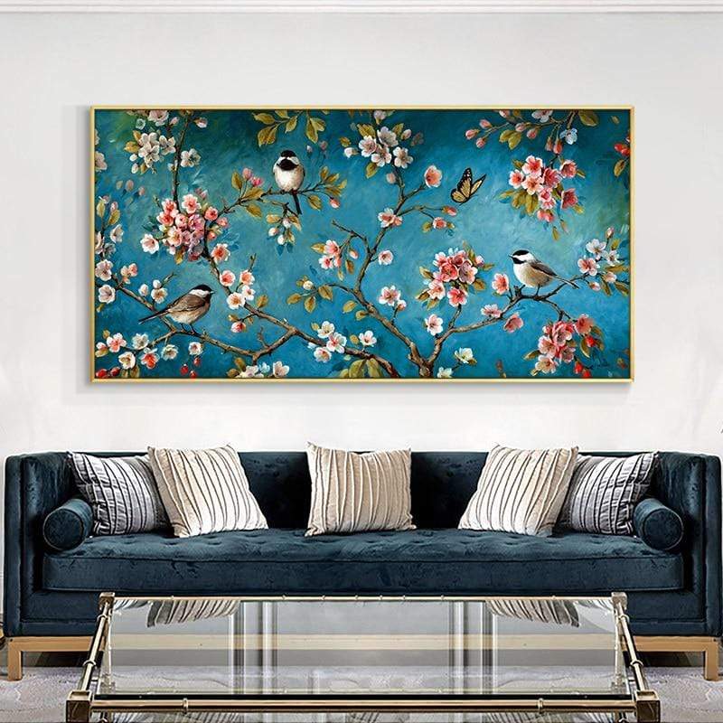 Floral and Birds Garden Canvas Wall Art