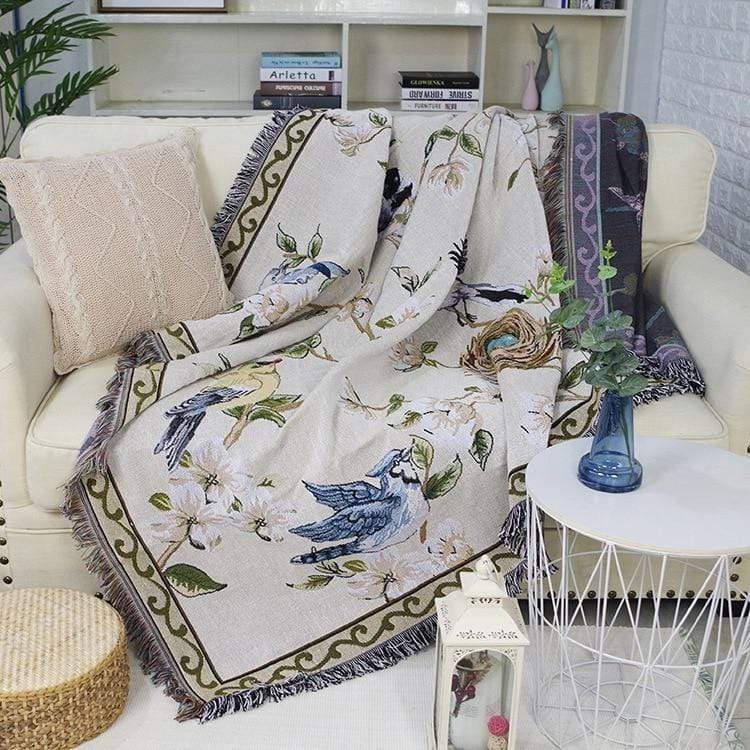 Flower And Bird's Throw Blanket Blankets & Throws