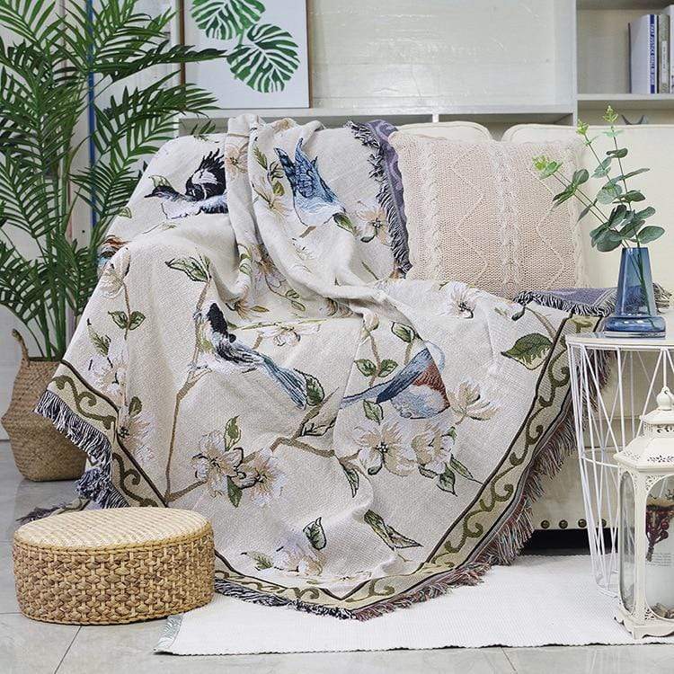 Flower And Bird's Throw Blanket Blankets & Throws