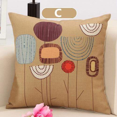 Flower Pattern Throw Pillow Cover