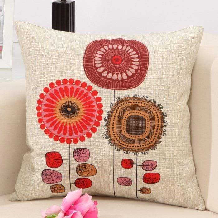 Flower Pattern Throw Pillow Cover