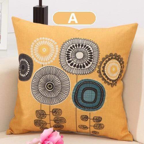 Flower Pattern Throw Pillow Cover