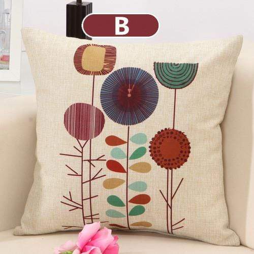 Flower Pattern Throw Pillow Cover