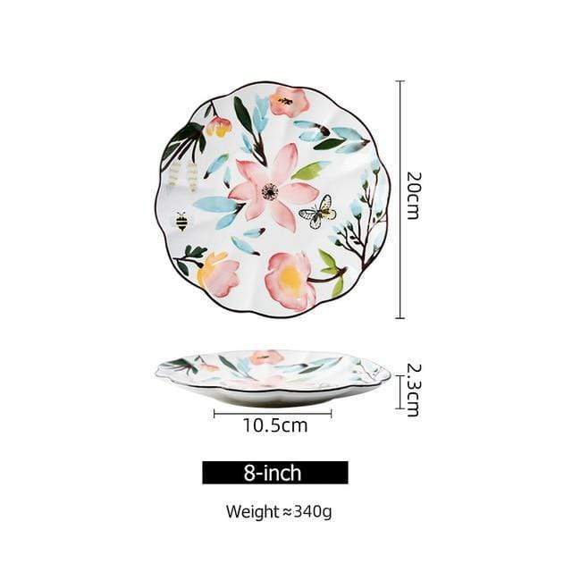 Flower-shaped Ceramic Plate Plates