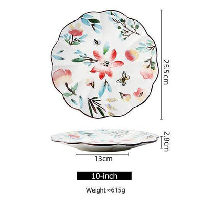 Flower-shaped Ceramic Plate Plates