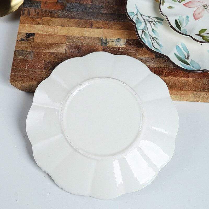 Flower-shaped Ceramic Plate Plates