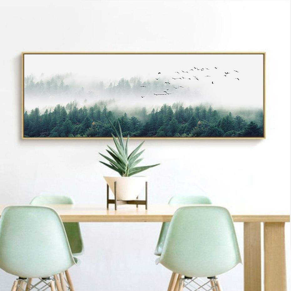 Foggy Forest Wall Art Canvas