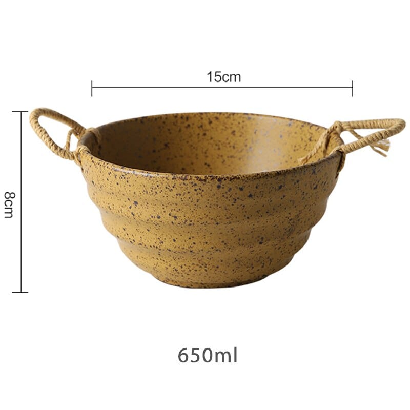 Fortessa Ceramic Bowl With Hemp Rope Handle