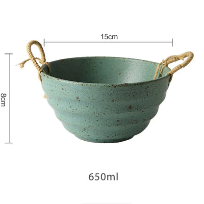 Fortessa Ceramic Bowl With Hemp Rope Handle