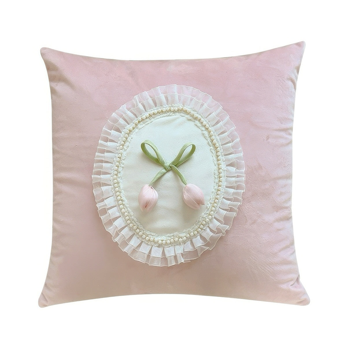 French Vintage Tulip & Ruffle Pillow Covers