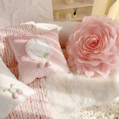 French Vintage Tulip & Ruffle Pillow Covers