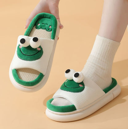 3D Eyes Frog Slippers