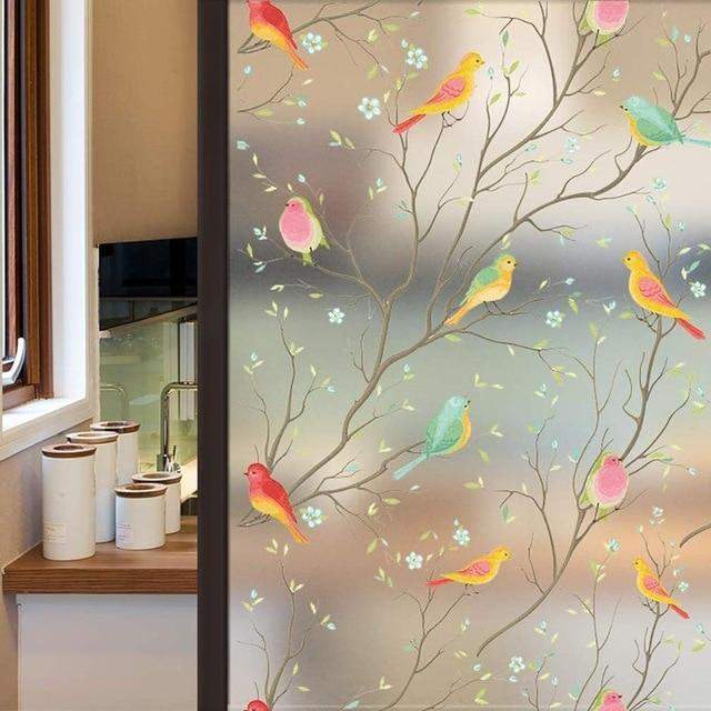 Frosted Bird Design Window Film