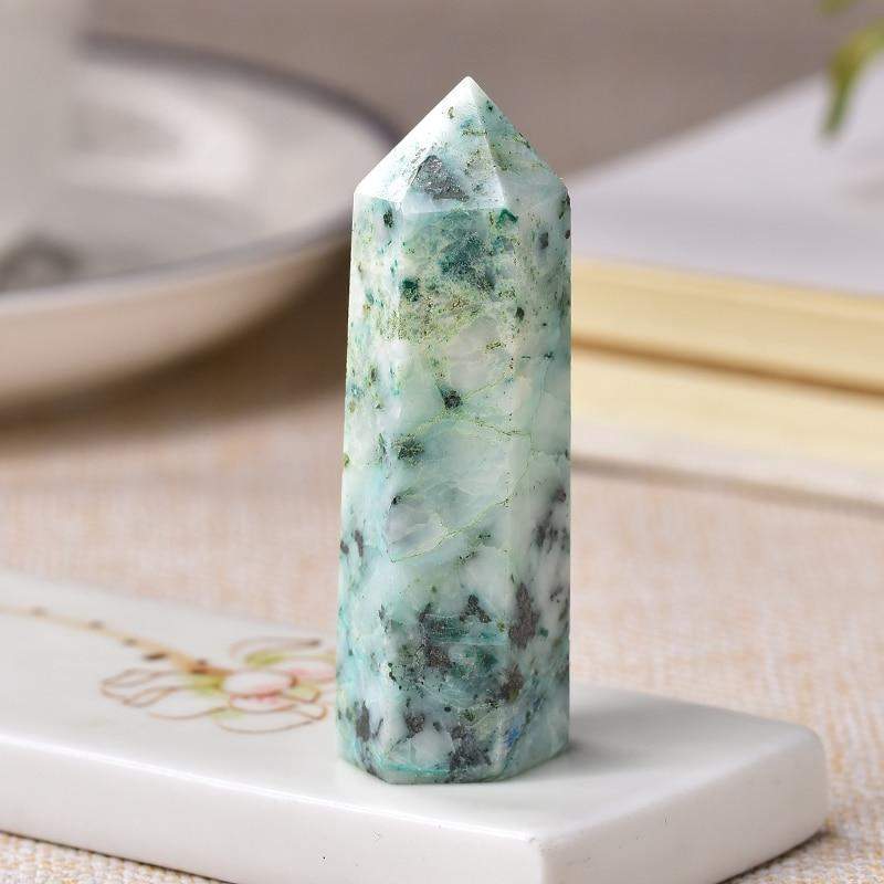 Fynchenite Chrysocolla Quartz Wand