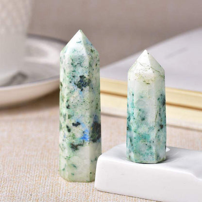 Fynchenite Chrysocolla Quartz Wand