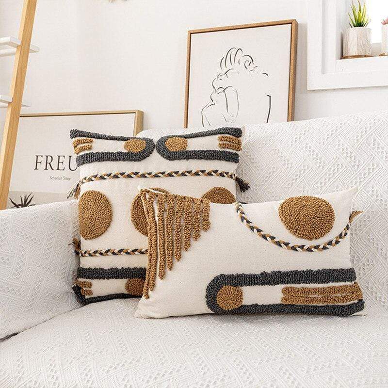 Geometric Embroidery Cushion Cover