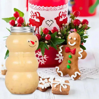 10 pcs Christmas Snowman Bottles With Lids