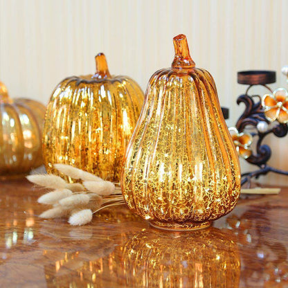 Glass Luminous Pumpkin Lamp