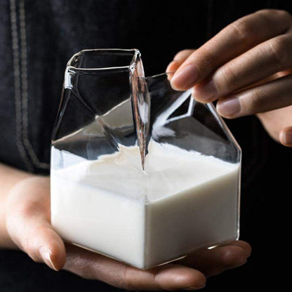 Glass Milk Carton Creamer Beverage Servers