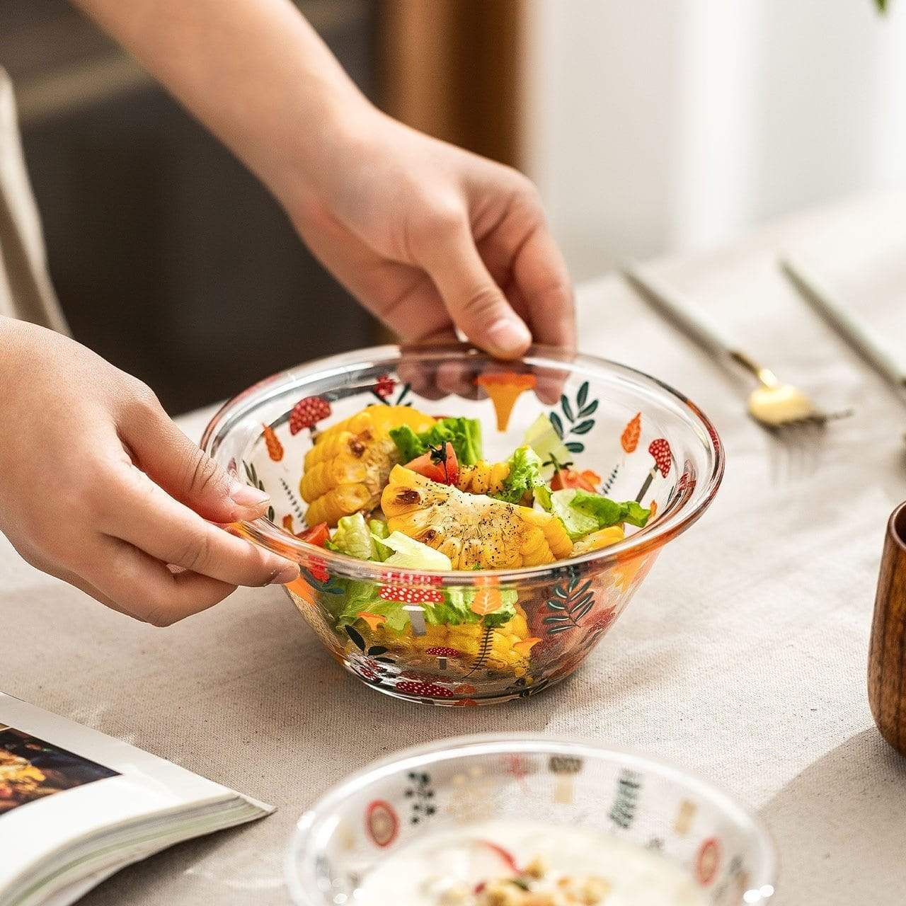 Glass Mixing Bowl Dining Bowls