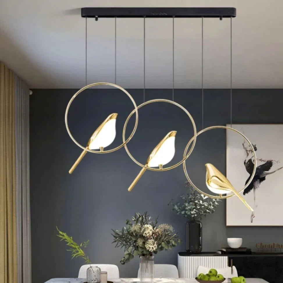 Gold Bird Ceiling Pendant Lamp