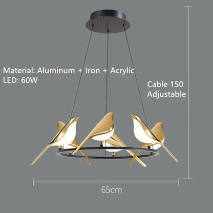 Gold Bird Ceiling Pendant Lamp