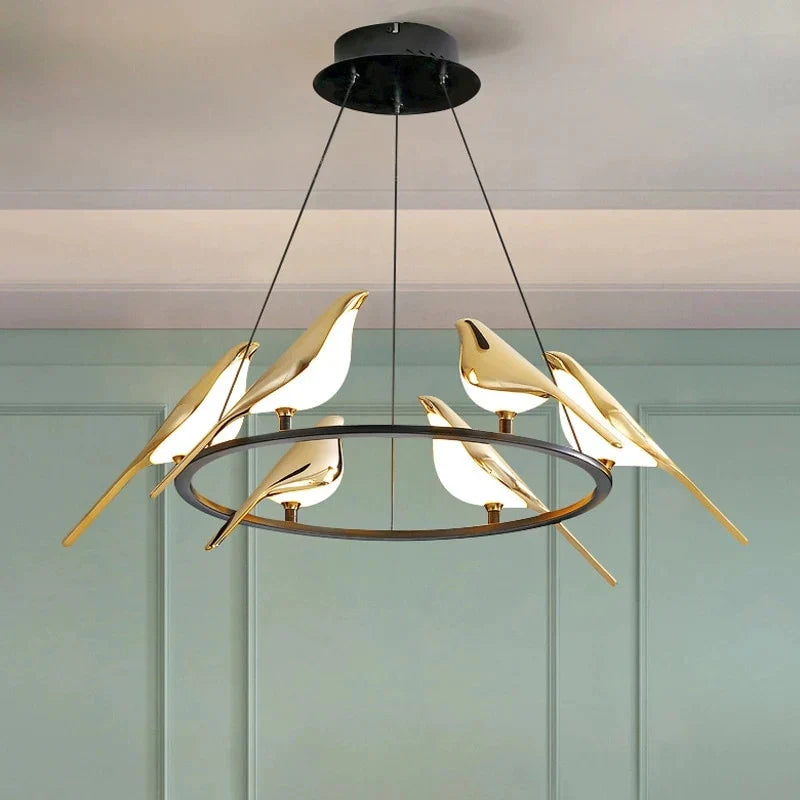 Gold Bird Ceiling Pendant Lamp