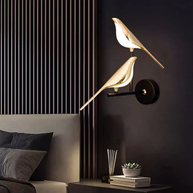 Gold Birds Wall Sconce Light