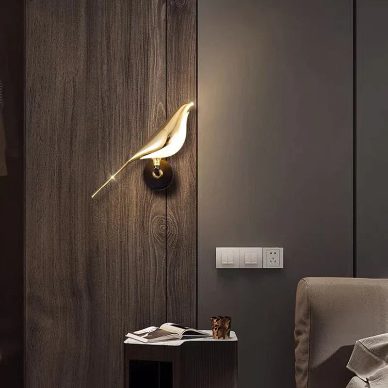 Gold Birds Wall Sconce Light