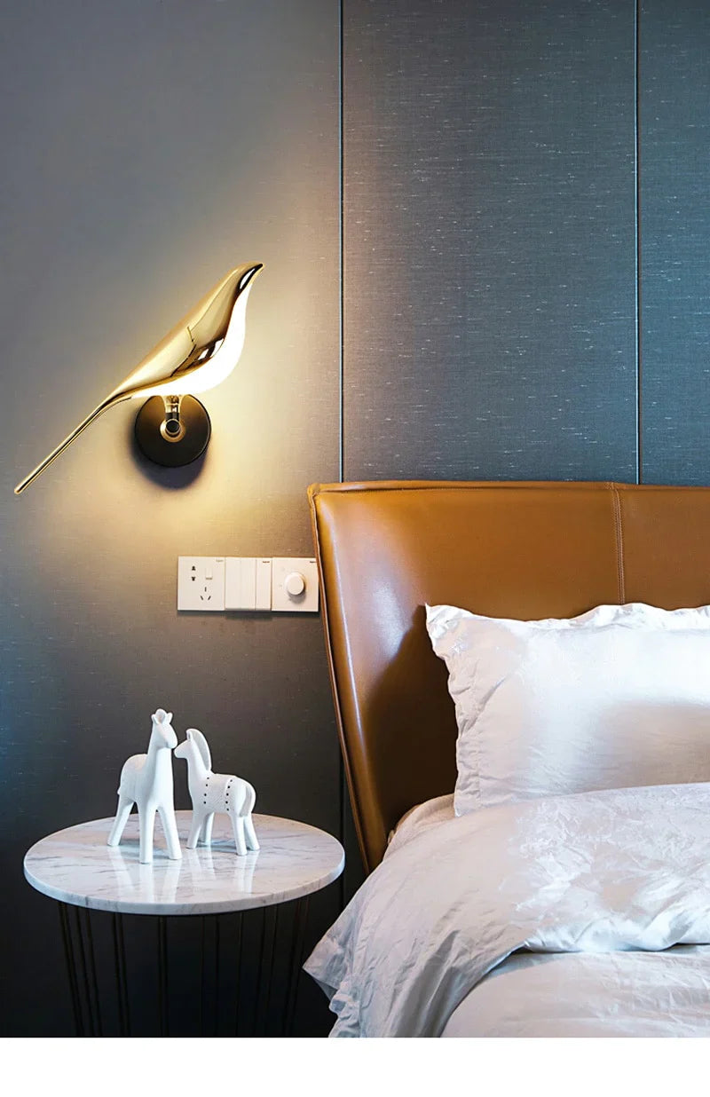 Gold Birds Wall Sconce Light