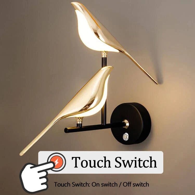 Gold Birds Wall Sconce Light