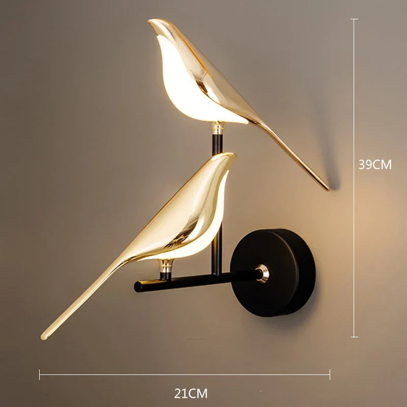 Gold Birds Wall Sconce Light