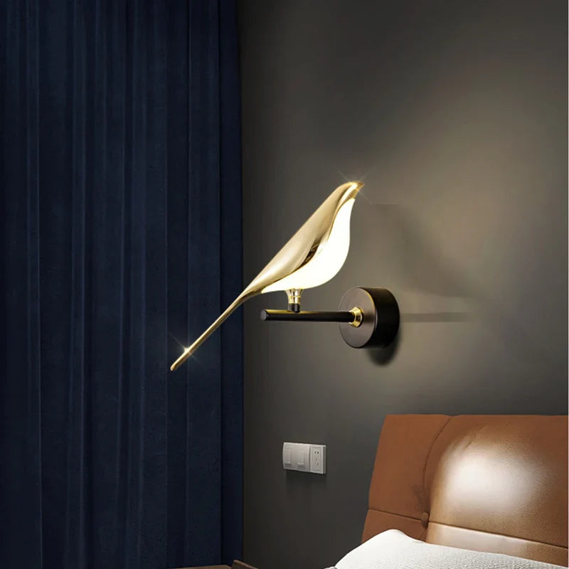 Gold Birds Wall Sconce Light