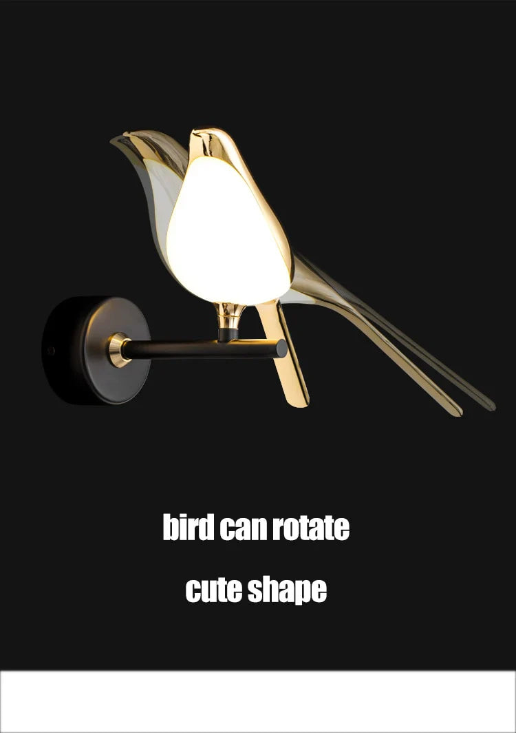 Gold Birds Wall Sconce Light