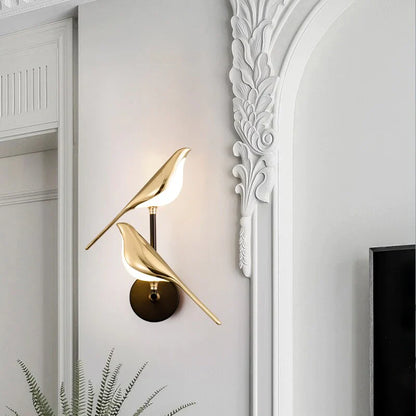 Gold Birds Wall Sconce Light